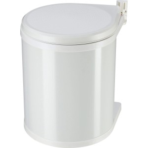 Hailo Compact Box szemetes, 15 l, tiszta fehér acél forgóajtós alsószekrényekhez.