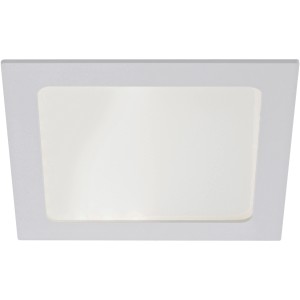 Fehér, négyzet alakú Briloner LED-es beépíthető lámpa (17x17 cm) mennyezetekhez és nedves helyiségekhez.