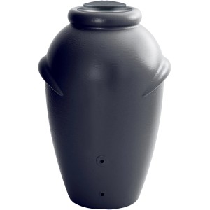 Antracit Waterform Aquacan 360 l esővízgyűjtő amfora formában, fedéllel és csatlakozási lehetőségekkel.