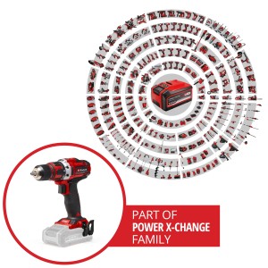 Einhell TE-CD 18/40 Li Solo akkus fúró-csavarozó, piros/fekete, Power X-Change akkumulátor rendszerrel.