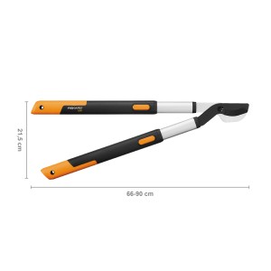 Fiskars SmartFit L86 teleszkópos ágvágó olló, 66-90 cm-ig kihúzható, fa metszéséhez és kertészkedéshez.