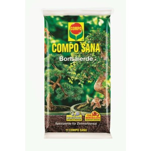 Compo Sana Bonsai föld 5 l-es zsák, speciális föld beltéri és kültéri bonsaiokhoz.