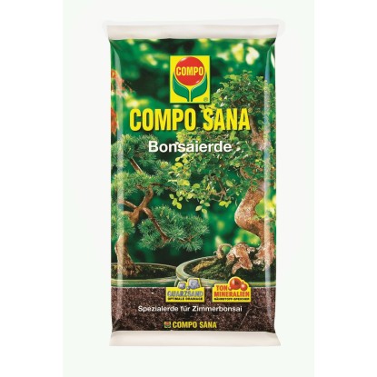 Compo Sana Bonsai föld 5 l-es zsák, speciális föld beltéri és kültéri bonsaiokhoz.