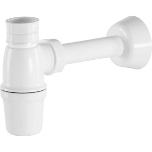Fehér palackszifon (32 mm) mosdókagylókhoz, a szagok megakadályozására.