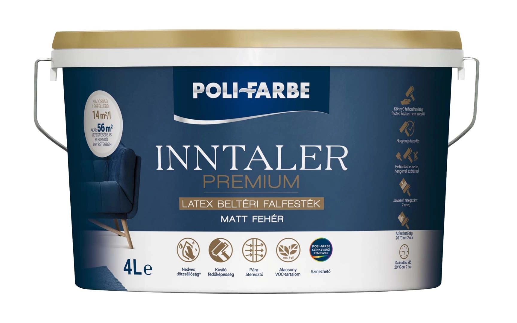 Poli Farbe Inntaler Premium Beltéri Diszperziós Falfesték Fehér 4 L Vásárlása Obi 4802