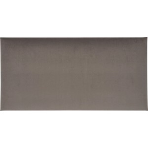 Téglalap alakú fali párna, 60x30 cm, sötétszürke bársony, faldekorációhoz.