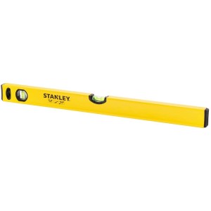 Sárga Stanley vízmérték, mérőeszköz a pontos beállításhoz.