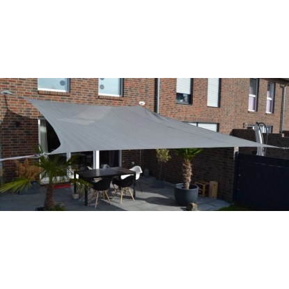 Floracord HDPE négyszögletű napvitorla ezüstszürke 250 cm x 300 cm