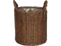 Polirattan fogantyús kosár 27,5 cm x 31,5 cm barna