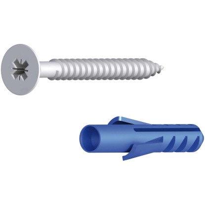 Csavar dübellel 3 mm x 30 mm horganyzott ezüst 10 darab