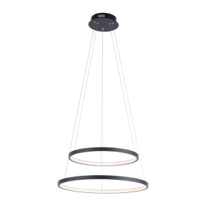 Modern LED függőlámpa Circle antracit színben, Ø 50 cm, design állólámpákhoz.