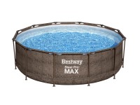 MYKONOS LUX rattan hatású fémvázas medence szett 366 cm x 100 cm