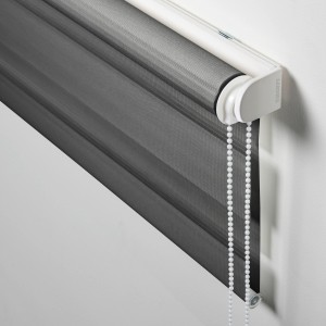 Gardinia EasyFix dupla roló, 60x150 cm, antracit. Roló átlátszó és nem átlátszó csíkokkal.