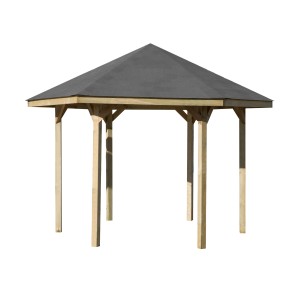 Weka Pavilon 656, hatszögletű kerti pavilon nyomáskezelt fából, 326x376 cm.
