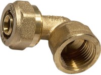 Szorítógyűrűs könyök 20 mm x 24,1 mm (Rp 3/4) sárgaréz