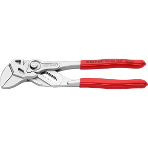 Knipex fogókulcs, krómozott, 180 mm. Sokoldalú fogó csavarozáshoz, megfogáshoz és hajlításhoz.