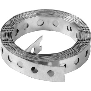 Horganyzott lyukszalag, 17 mm széles, 3 m hosszú, feltekerve. Fa összekötőkhöz és szerkezetekhez.