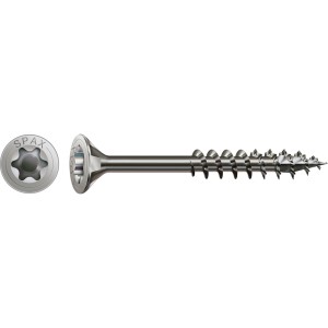 Spax rozsdamentes acél csavar A2, 4x45mm, T-Star Plus süllyesztett fejjel, forgácslaphoz és univerzális alkalmazásokhoz.