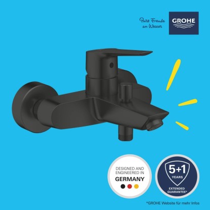 Grohe QuickFix Start fekete kádcsaptelep, egykaros keverő csaptelep fürdőkádakhoz.