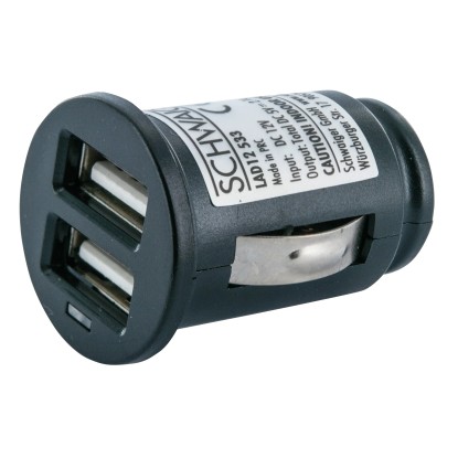 USB töltőadapter gépkocsihoz (12 V) fekete