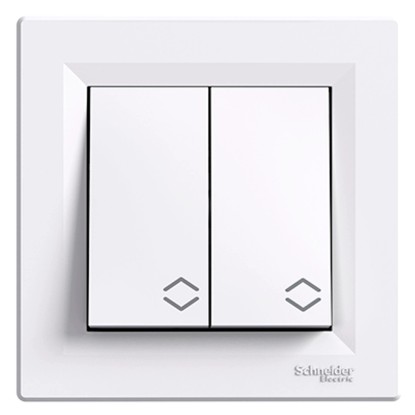 Asfora 106+6 kettős váltókapcsoló fehér