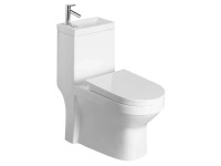 Aqualine HYGIE monoblokkos WC alsó/hátsó kifolyású, mosdóval