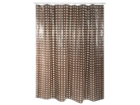 MSV zuhanyfüggöny csokoládébarna 180 cm x 200 cm PVC zuhanyfüggöny-karikákkal