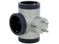 Hármas elosztó dugó földelt 16A alumínium Hármas elosztó dugó földelt 16A alumínium