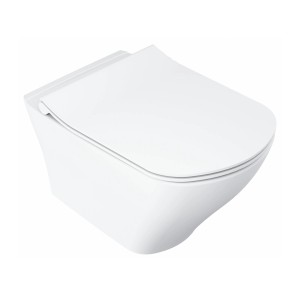 Fehér, falra szerelhető t.b.t. WC szett modern fürdőszobákba.