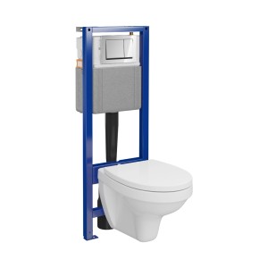 t.b.t. WC előfalas szerelőelem fehér kerámia WC-vel.