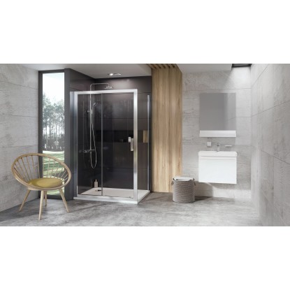 Zuhanyajtó 10DP2-120+ fixfal 10PS-90 szett krómhatású +Átlátszó