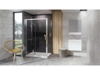 Zuhanyajtó 10DP2-120+ fixfal 10PS-90 szett krómhatású +Átlátszó