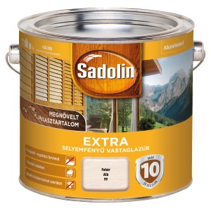 Sadolin időjárásálló festék dobozban, fehér színben. Fa lazúr kültéri használatra.