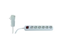 Asztali elosztó 6-os kapcsolóval 2 m fehér