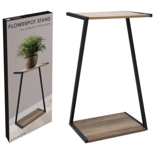 MDF és fém virágtartó állvány, 50 cm magas. Ideális növényekhez.