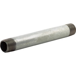 Szürke temperöntvény fitting, 21 mm (R 1/2) x 150 mm, külső menettel horganyzott csövekhez.