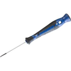 LUX Precíziós csavarhúzó Comfort, 2,0 mm, kék-fekete markolattal és akasztólyukkal.