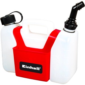 Einhell kombinált kanna olajhoz és benzinhez, 1,25 l olajtartály, 3 l benzintartály.