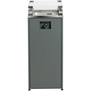 Buschbeck Malta szürke 7,5 kW teraszfűtő. Szürke fűtőtest üveglappal.