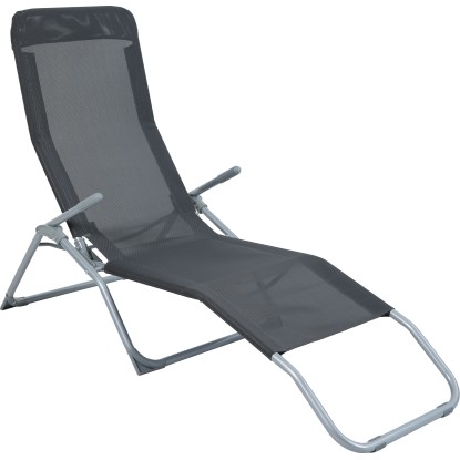 Pando összecsukható napozóágy 141 cm x 61 cm x 57-95 cm antracit