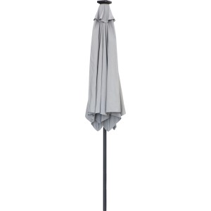 Szürke Wando napernyő Ø 270 cm, zárt. Piaci napernyő kurblival és LED világítással.