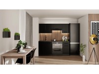 Eco konyhabútor selyemfényű fekete 180 cm Eco konyhabútor selyemfényű fekete 180 cm