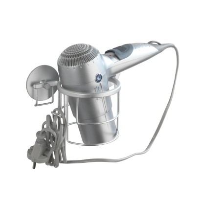Wenko Turbo-Loc hajszárítótartó alumínium fúrás nélkül rögzíthető 10 cm magas
