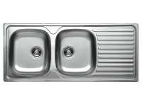 Livinox EC-138K kétmedencés csepptálcás mosogató 0,5 szűrős leeresztőkkel Livinox EC-138K kétmedencés csepptálcás mosogató 0,5 szűrős leeresztőkkel