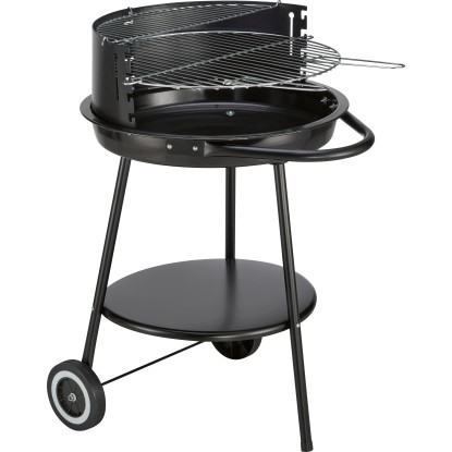 Faszenes kerek grillsütő 82,5 cm x 60 cm x 51,5 cm fekete