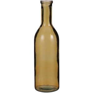 Magas, okkersárga színű Rioja üvegpalack a Mica Decorations-tól, 50 cm magas, ideális váza dekoratív ágakhoz.