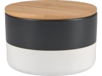 Minimalist Zen kerámia doboz tetővel átmérő 12,2 cm fekete-fehér