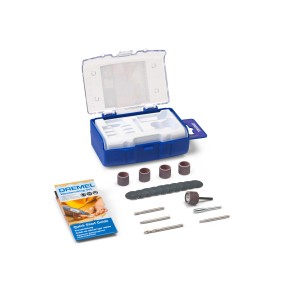 Dremel 681 faipari készlet, 20 részes, tartozékokkal kék tokban.