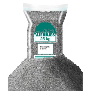 Zacskó bazaltzúzalék antracit 2-5 mm, 25 kg díszkavics kertbe és udvarra.