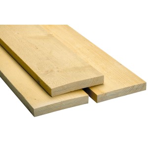 Érdesített fűrészáru építődeszka lucfenyő/jegenyefenyő, 45x280x3000 mm, hullámlemezzel a szerkezeti munkákhoz.